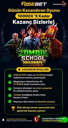 Risebet'te Günün Kazandıran Slot Oyunu , Zombie School Megaways