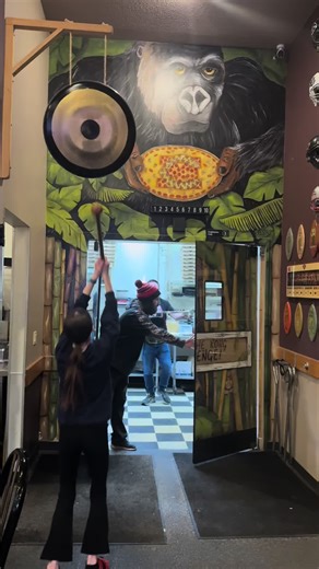 TAG TEAM VS. THE KING OF THE JUNGLE. :Ladies and gentlemen… tonight’s main event was a tag team showdown for the ages. In one corner… two young wrestlers ready to prove their strength, stamina, and stomachs. 🤼‍♂️In the other corner… the reigning and defending 29-inch monster known as the KING KONG CHALLENGE. 🦍🍕No referee. No timeouts. Just two competitors and one gigantic pizza standing between them and glory. The question is…Did these wrestlers pin the Kong…or did the King of the Jungle put 