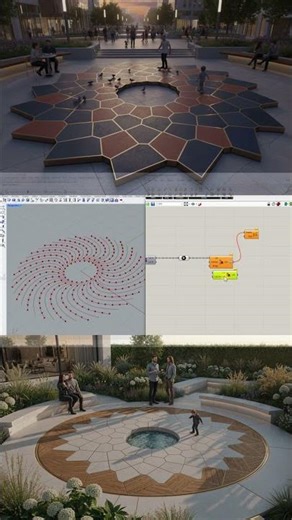 Voronoi Flower Landscape Design Using Rhino + Grasshopper + Nano Banana