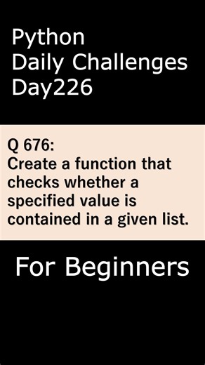 Python Daily Challenges Day227 For Beginners #programming #python #beginnersstitch