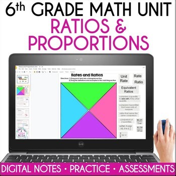 Equivalent Ratios Guided Notes, Practice, 6th Grade Math Ratios & Proportions