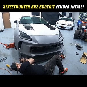 9.9K views · 76 reactions | IT'S LOOKING SO GOOD!  | INTALLING BRZ STREETHUNTER BODYKIT FENDERS & HOOD | Part 3 | B is for Build | Facebook