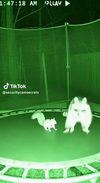 Caught a Backyard Battle on Camera 😂🦝🐿️”