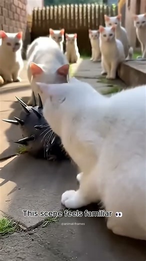 Cats Freeze When This Spiked Creature Turns Around 😳🐾