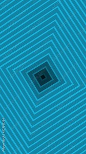 Abstract square digital geometric tunnel background. Vertical 4K futuristic sparkling animation pattern that moves forward with blue colors. Technology and cyber concept with copy space