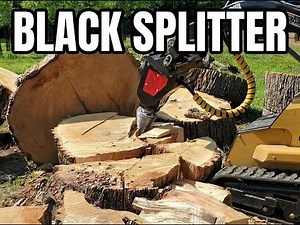 Watch This Excavator Attachment Split Massive Logs Like Butter (So Satisfying) #logsplitter