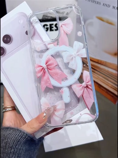 Cute Transparent Phone Case with Bows for iPhone and Samsung