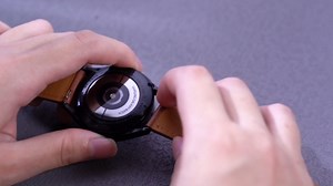 GEAK Leather Bands Compatible with Samsung Galaxy Watch 7 40mm 44mm, Galaxy Watch 6 5 4 40mm 44mm, Galaxy Active 2 40mm 44mm, 20mm Watch Band for Women Men, Brown