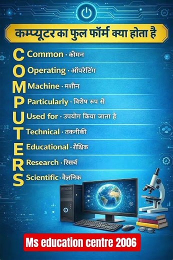 कंप्यूटर का फुल फॉर्म क्या होता है।सबका नाम वीडियो में है।हिंदीऔर इंग्लिश दोनों है#computerfullforms