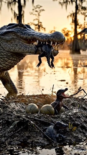 Alligator Mom Hears One Last Cry… And Turns Back 🐊💔➡️❤️ #wildlife #shorts