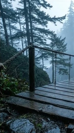 Rain Sounds For Sleeping 99% | Heavy Night Rain on a Forest Bridge