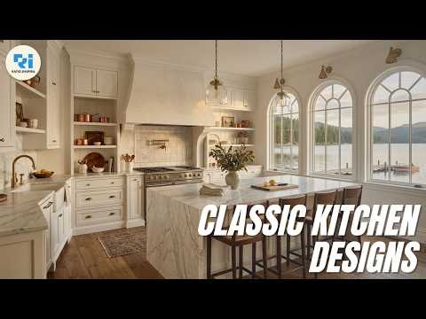 Elegant Traditional Kitchen Designs Full of Classic Lines, Marble & Ornate Moulding