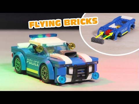 Satisfying Flying LEGO Bricks! Building a Police Car | Stop Motion