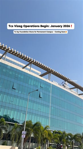 Vizaginframes on Instagram: "🚀 Big News for Vizag! Tcs Vizag will begin its operations in January 2026, alongside the foundation stone laying for its permanent campus—a milestone toward growth and future opportunities. Do follow @vizag_inframes 💙 for more updates #TGSVizag #VizagDevelopment #VizagCity #FoundationStone #NewCampus #January2026 #VizagFuture #CityOfDestiny #AndhraPradesh #ComingSoon"