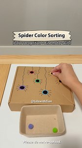 Looking for a fun and easy-prep color activity? 🕷️🕷️ Try this simple spider color-sorting game! Perfect for toddlers to practice color recognition and fine motor skills! 🤩😍 #montessoriactivities #diyactivitiesforkids #learningthroughplay #toddleractivities #PreschoolActivities #kindergartenactivities | Life with Zion