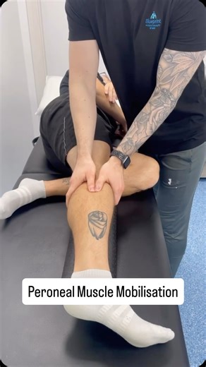 Ben | Physio on Instagram: "💥 Peroneal Muscle Mobilisation 💥 The peroneal muscles run alongside the lateral lower leg and act as a primary evertor of the ankle. Whilst it also assists with plantar-flexion, the muscles aid with stabilising the ankle during standing tasks, especially when standing on one leg or navigating on uneven terrains. With higher grade inversion ankle sprains, the peroneal muscles can become injured and stretched. This technique can be used to help with pain and improving
