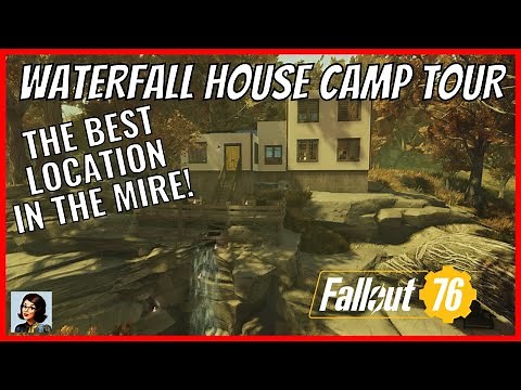 FALLOUT 76 Waterfall House CAMP Tour | The Best Location In The Mire!