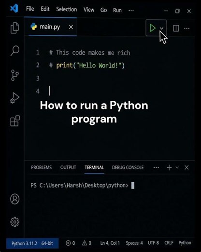 Python Tutorial #2 🚀 First Python Program | print() & Comments #shortsviral