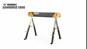 ToughBuilt - Folding Sawhorse/Jobsite Table - Sturdy, Durable, Lightweight, Heavy-Duty, 100% High Grade Steel, 1300lb Capacity, Pivoting Feet, Adjustable Height Legs - (TB-C650) 1-Pack