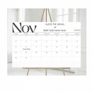 Baby Due Date Calendar, Guess the Arrival - Etsy