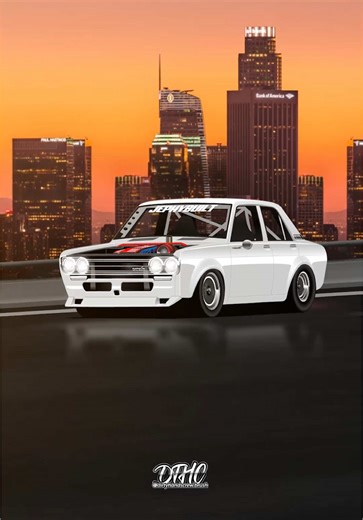 Datsun 510 KA24e Turbo🤍🔥 Owner : @jephybuilt Thank you for love art and support small business❤️ #datsun #510 #ka24e #jdm #dthc