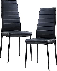 Lexicon Silas Faux Leather Side Chairs (Set of 2), Black