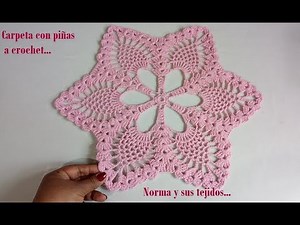 🍍Carpeta con piñas a crochet o ganchillo💛#carpetas #normaysustejidos