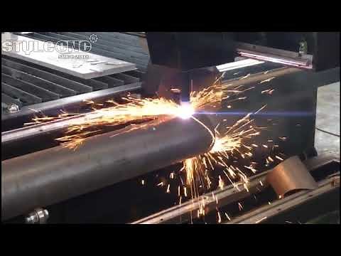 CNC Plasma Cutter with Rotary Device for Pipes and Tubes