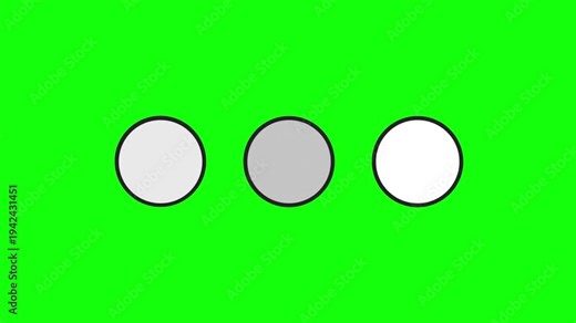 Animated Typing Indicator Three Dots Loading Icon on Green Screen Background