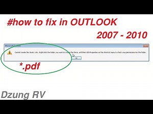 How to fix: Cannot create file and check permission for the folder in Outlook 2010?