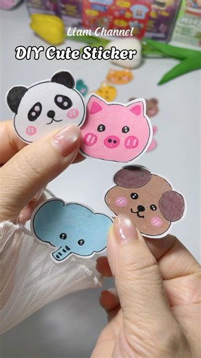 DIY Cute Stickers / Drawing 12 Cute Animals to Make Stickers / Liam Channel