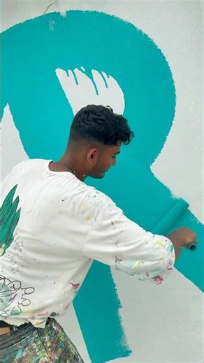 Outside painting green collor fast cort bedroom 🏡#wallpaiting #art #wallpainting