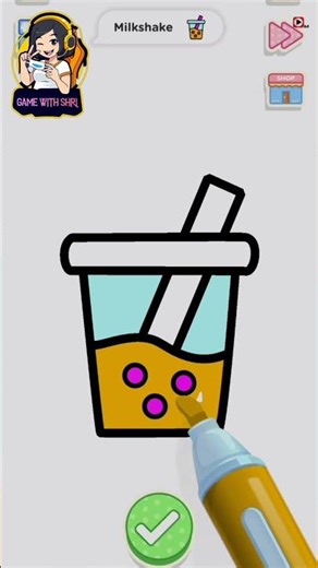 Cute Milkshake Drawing 🥤🎨 | Colorful Drink Art #Shorts