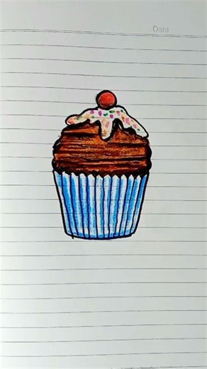 Drawing a chocolate cake with icing topping #drawing