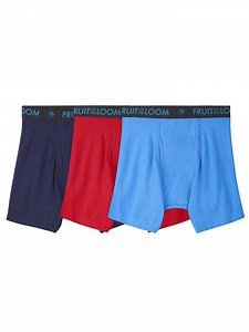 Fruit of the Loom Men's Breathable Cotton Lightweight Micro-Mesh Boxer Briefs, 3-Pack
