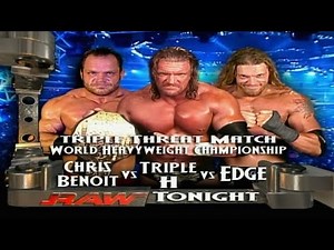 Triple H vs Edge vs Chris Benoit World Heavyweight Championship Match - Raw November 29 2004 (1/2)