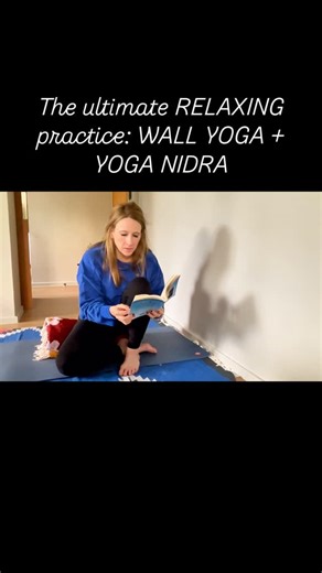 Yoga by Katy on Instagram: "It’s time to take 30 and relax-on the wall and with a short but calming Yoga Nidra practice. Give yourself 30 minutes of peace. Clickable link for full practice in STORIES and YOGA highlights.#yoga #yogapractice #yoganidra #wallyoga #mindfulness #wellness #calm #peace"
