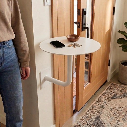 Minimal Wall Mounted Cafe Table | Metal Bistro Table for Small Cafes and Narrow Space | Wall Mounted Bar Table | Coffee Shop Decor - Etsy