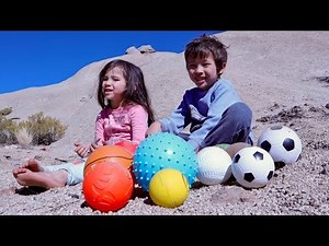 Learn Different Ball Names for Children Rolling Drop Down the Hill