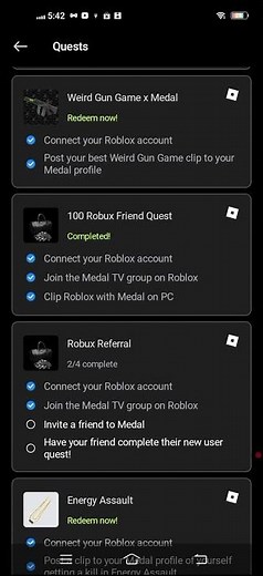 How to get quest from medal