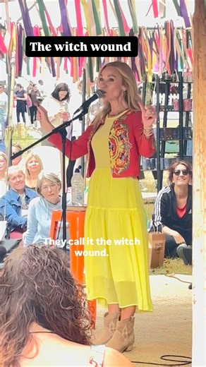 Donna Ashworth on Instagram: "The Witch Wound… I deliberately kept @rosiejunderwood’s adorable whisper at the start because it makes my heart expand 🤩🤩 Recorded at yesterday’s Happy Place festival @happyplaceofficial . Day two incoming, can’t wait. #witchwound #witches #women"