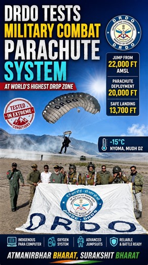 DRDO Tests India’s Combat Parachute at 22,000 Feet! 🇮🇳 | MCPS #Shorts