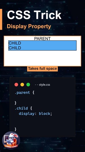 CSS Display Property | CSS Tips and Tricks #coding #shorts #frontend #dev