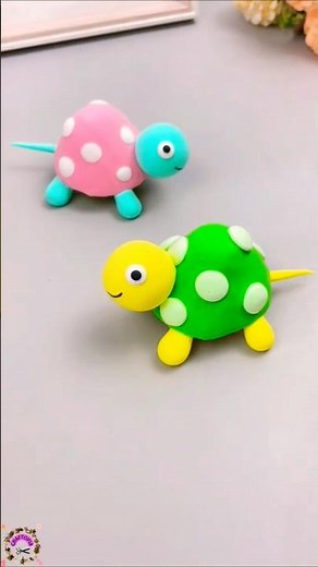 How to Make a Cute Clay 🐢 | DIY Polymer Clay Turtle #clayart #shorts #craft