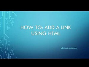 How To Add a Link Using HTML