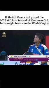 Shafali Verma 🙂‍↕️💀 #shafaliverma #shubmangill #cwc #final #indvssa #indvsaus #trending #shorts