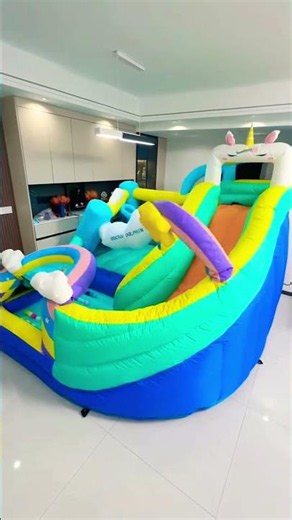 Kids Can't Stop Playing! Giant Inflatable Water Slide at Home! 🤯💙