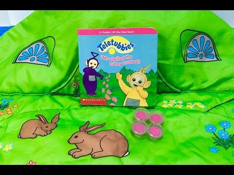 TELETUBBIES Who Spilled Tubby Custard Read Along Story Book!