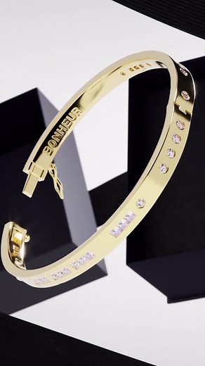 Discover the Stylish Morse Code Bonheur Bangle by APM Monaco