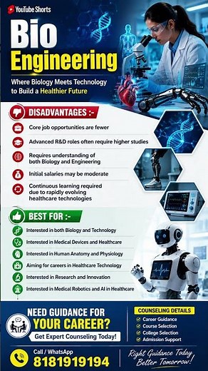 ⚡ Bio Engineering: Advantages, Challenges & Career Scope